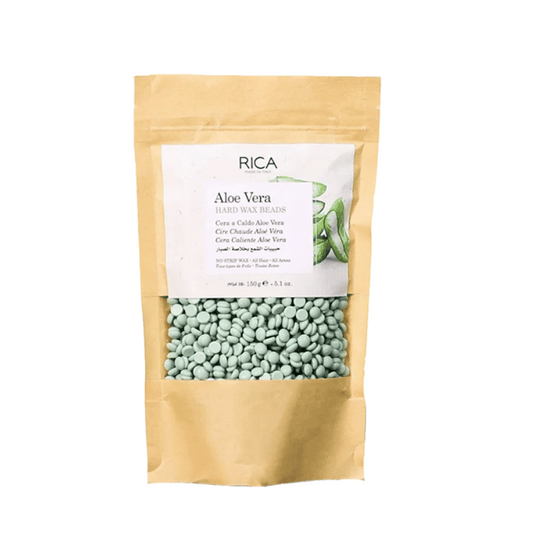 Rica Aloe Vera Beans Wax 150g – Stripless hard wax beads with Aloe Vera for soothing hair removal, available at Ziofy.pk